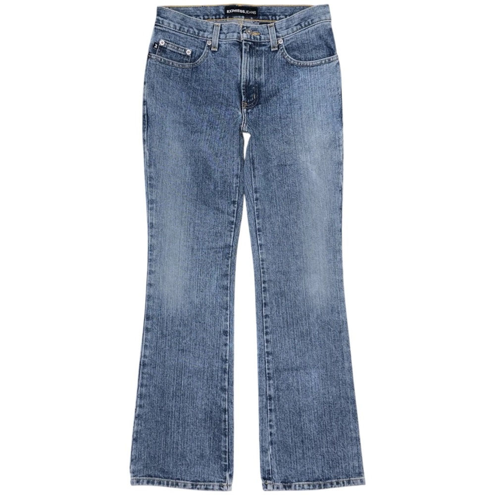 Express Women's Light Blue Flared Jeans